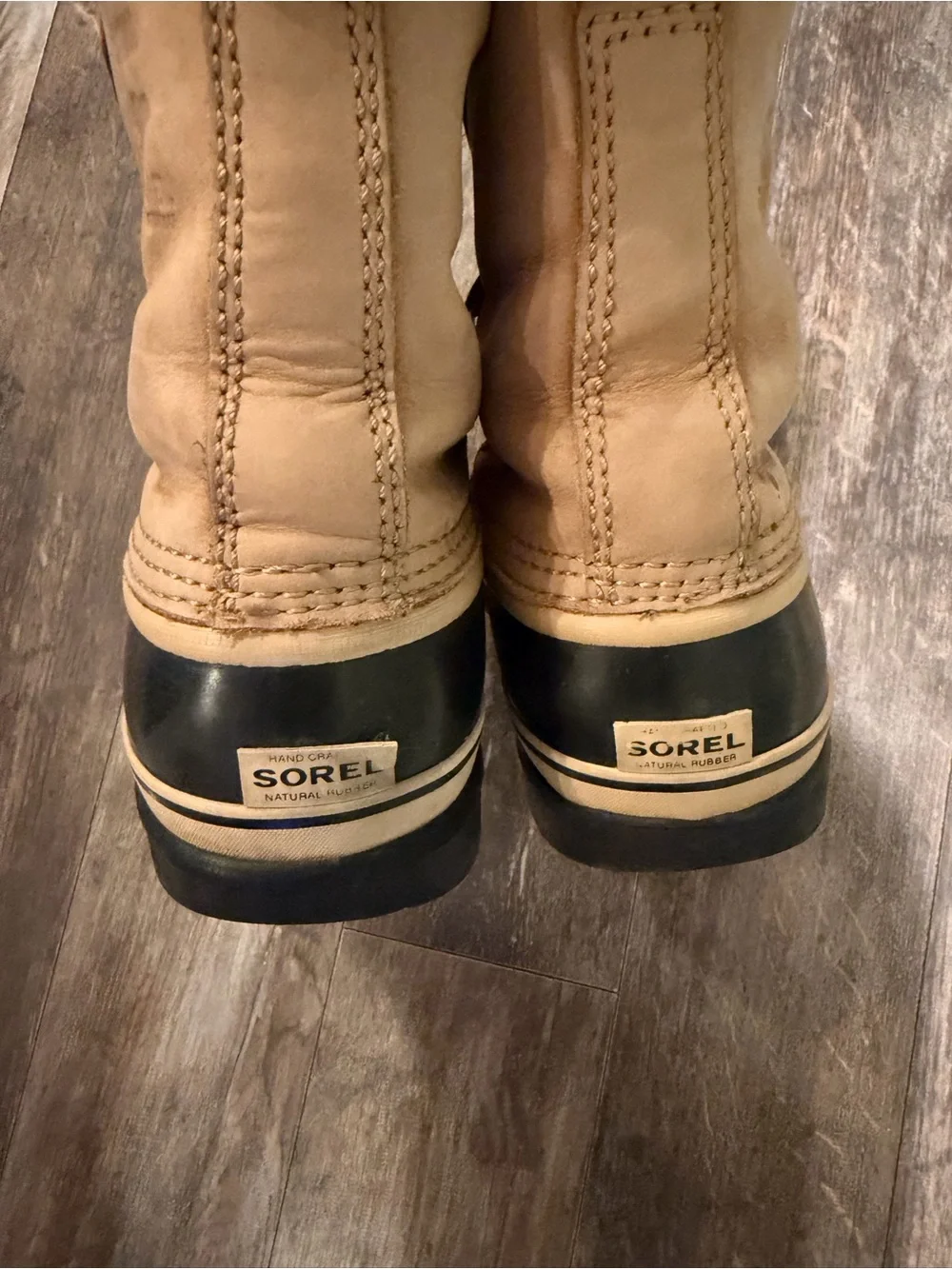 Sorel Tan and Black Women's Winter Lace-Up Boots with Fleece Collar